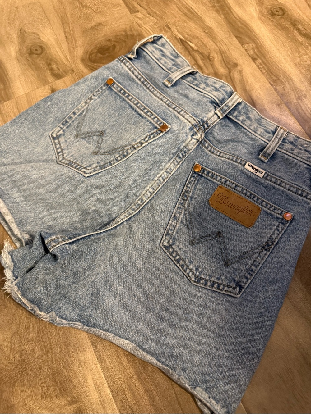 Wrangler Light Blue Denim Cutoff Shorts
